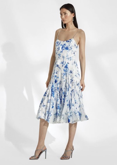 Women's Ralph Lauren Denisa Floral Satin Dresses | 325640NSG